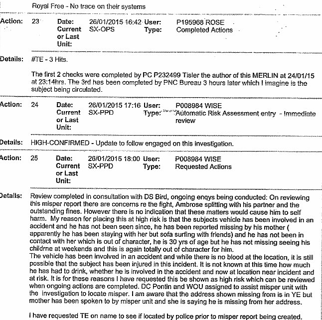 Merlin Missing Person Report 11 - 2015