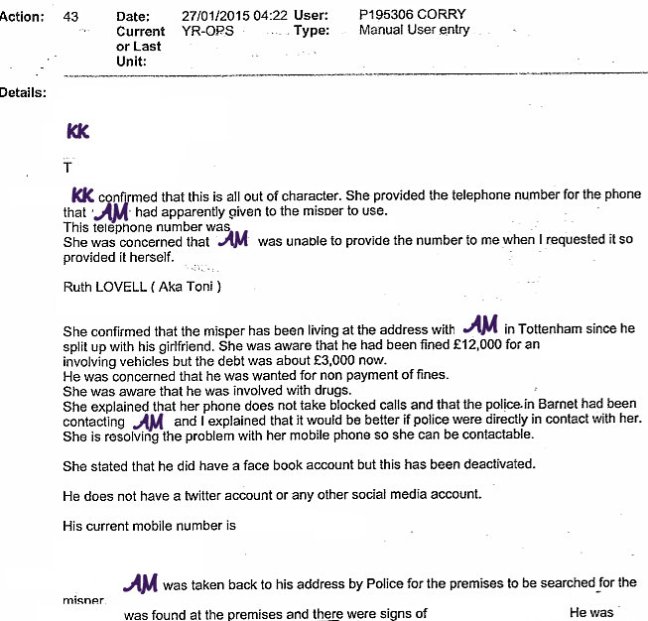 Merlin Missing Person Report 25 - 2015