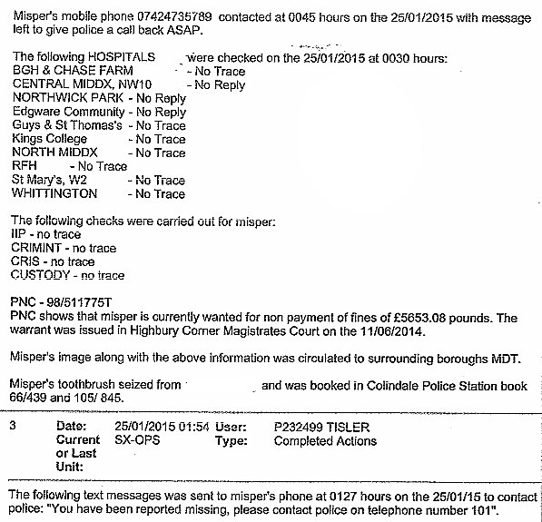 Merlin Missing Person Report 3 - 2015