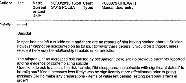 Merlin Missing Person Report 60 - 2015