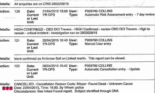 Merlin Missing Person Report 64 - 2015